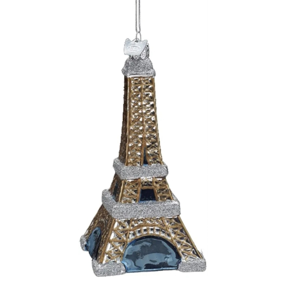 Kurt Adler NWT Glass Gold and Silver Eiffel Tower Ornament
